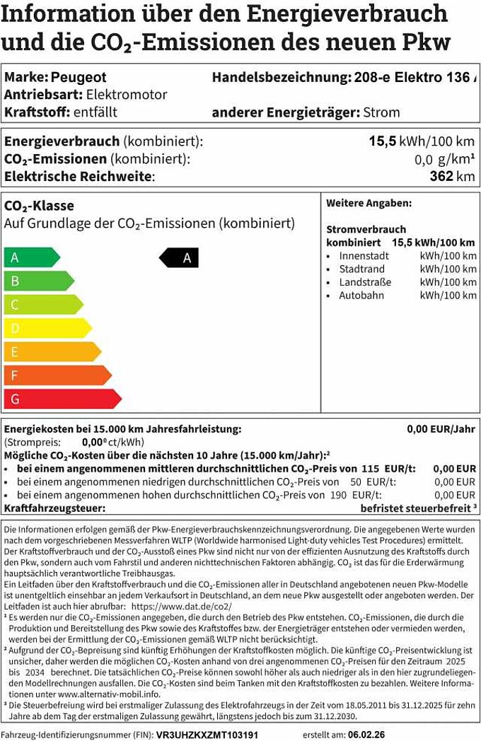 Peugeot 208-e Elektro 136 Allure Pack 208 -e