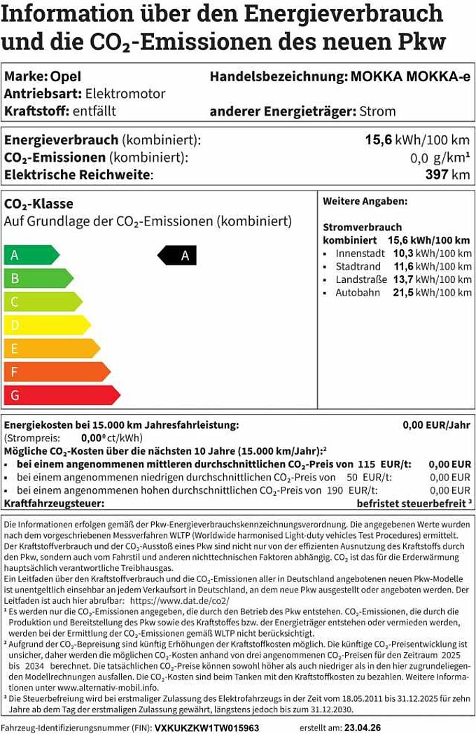 Opel MOKKA MOKKA-e 0.0 e Edition