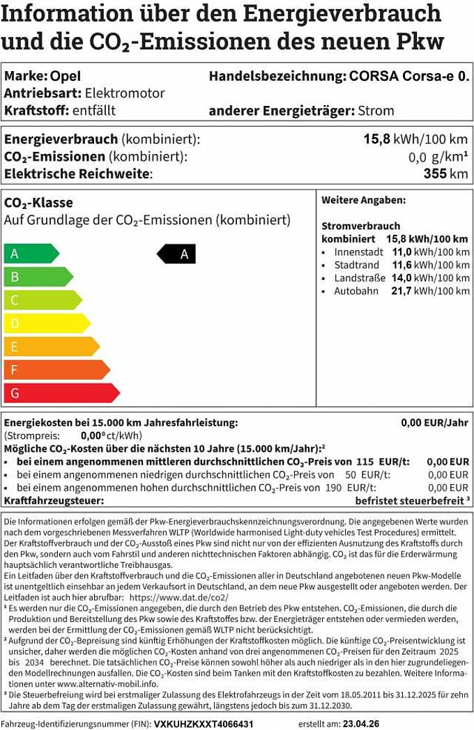 Opel CORSA Corsa-e 0.0 Edition