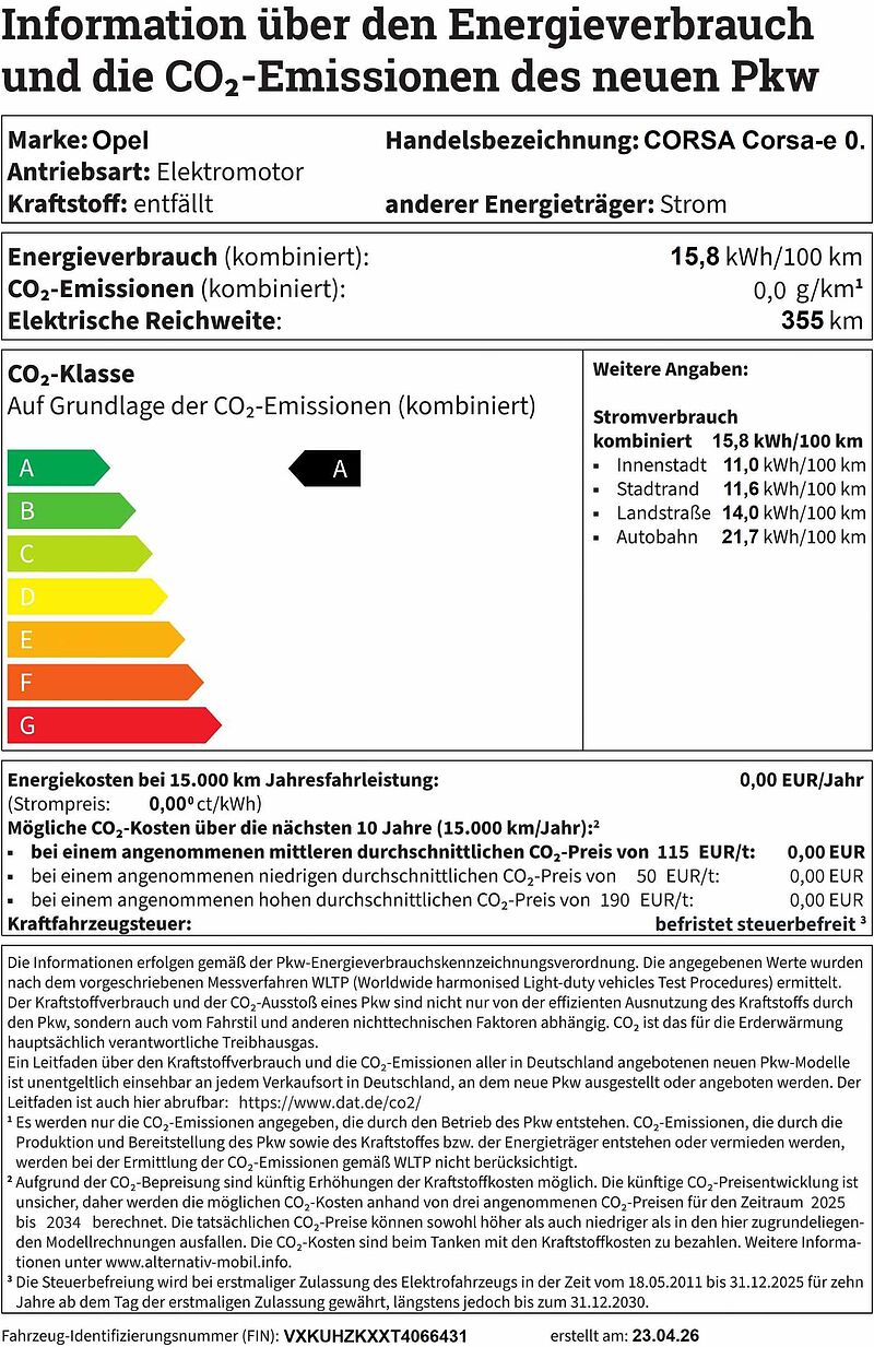 Opel CORSA Corsa-e 0.0 Edition